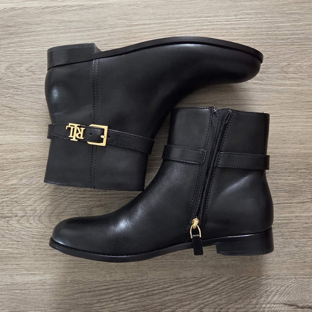 Lauren Ralph Lauren Brooke II burnished leather bootie - Picture 5 of 8